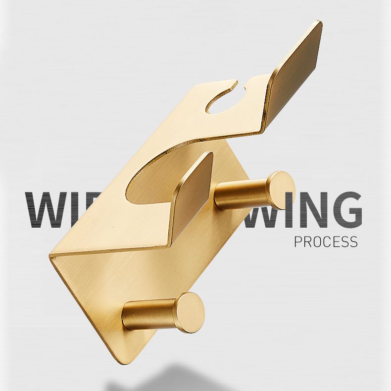 Golden Modern 5-piece Bathroom Accessories Set Brushed Brass Towel Holder/Paper Holder