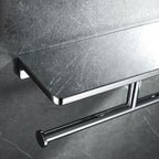 Contemporary 2-piece bathroom set made of polished chrome stainless steel toilet paper holder