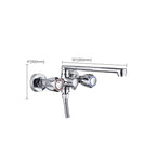 Contemporary Bathtub Faucet Trim Chrome Wall-Mounted Swivel Spout with Hand Shower