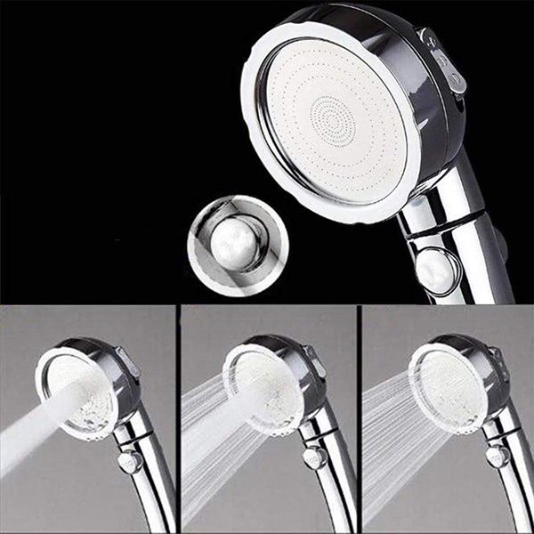 Contemporary Hand Shower Head Silver 3-Spray Pattern Wall Mounted Shower Head