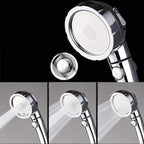 Contemporary Hand Shower Head Silver 3-Spray Pattern Wall Mounted Shower Head