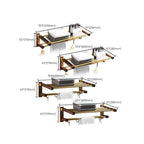 6-piece walnut bathroom accessory set metal gold bath hardware set