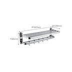 Contemporary bathroom accessory set made of aluminum with towel holder/bath shelf