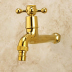 Glam Wall-mounted Bathroom Faucet Cross Handle Low Arc Round Basin Faucet