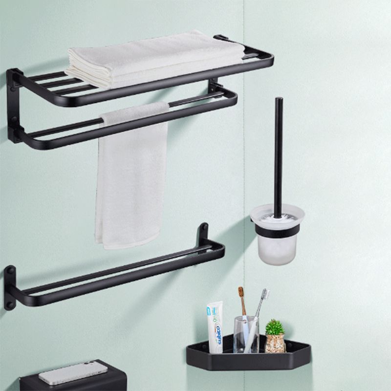 Modern Bathroom Accessory Set Matte Black/Grey Bathroom Shelf/Towel Holder & Paper Holder