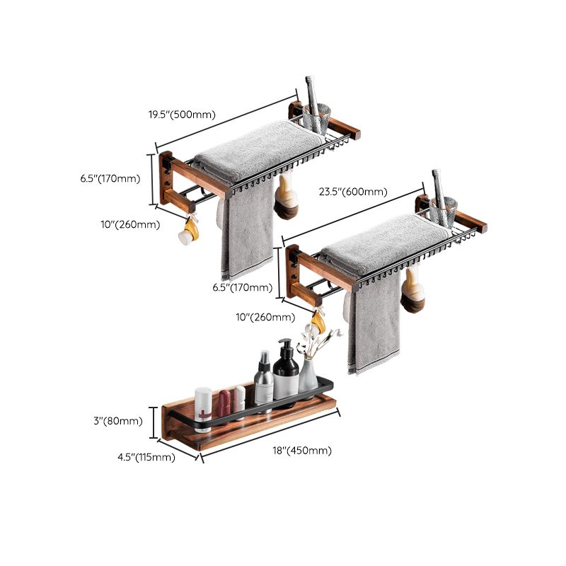 Metal Bathroom Accessories Set Walnut Brown Bathroom Accessories Set