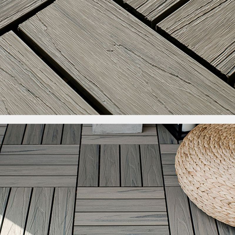 Square Patio Tiles Interlocking Striped Pattern Deck Board