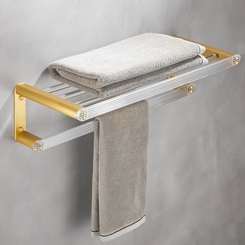 Bathroom Accessories Set in Gold Metal and Acrylic Bathroom Accessories Set
