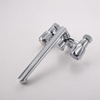 Contemporary Bathtub Faucet Trim Chrome Wall-Mounted Swivel Spout with Hand Shower
