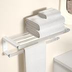 White Metal and Acrylic Bathroom Accessories as a Single Piece or in a Set with Bathroom Shelf