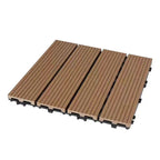 Contemporary Engineered Floor Tile Wire-Brushed Click-Lock Wood Floor for Patio Garden