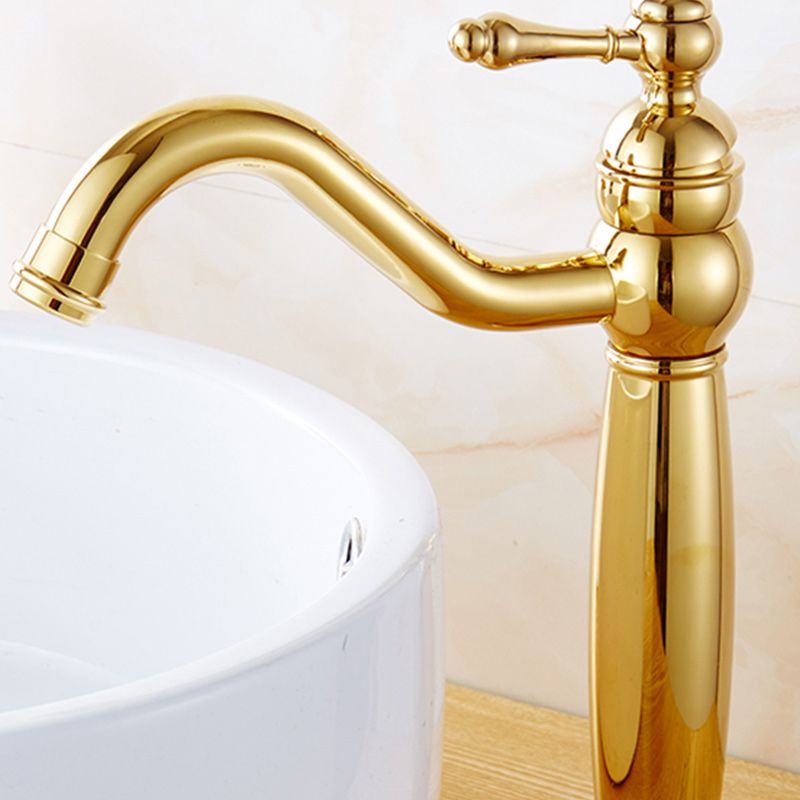 Glam Vessel Faucet Swivel Spout Lever Handle Sink Faucet