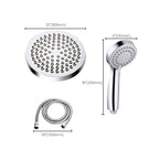 Modern Standard Shower Set Double Round Metal Adjustable Spray Pattern Shower Head