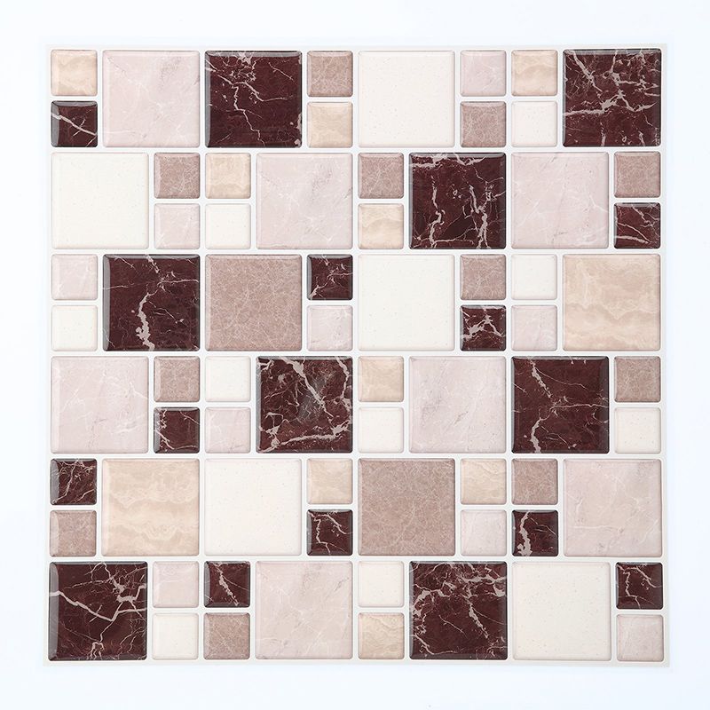 Pattern Matte Color Stone Peel and Stick Mosaic Tile Peel and Stick Tile Set of 2