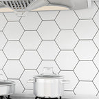Modern Peel & Stick PVC Tile Grid Pattern Self-Adhesive Wallpaper