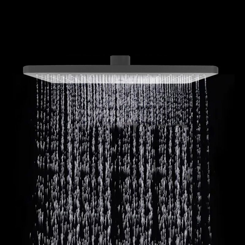 Rectangular Gray Showerhead Combo Standard Spray Pattern Showerhead