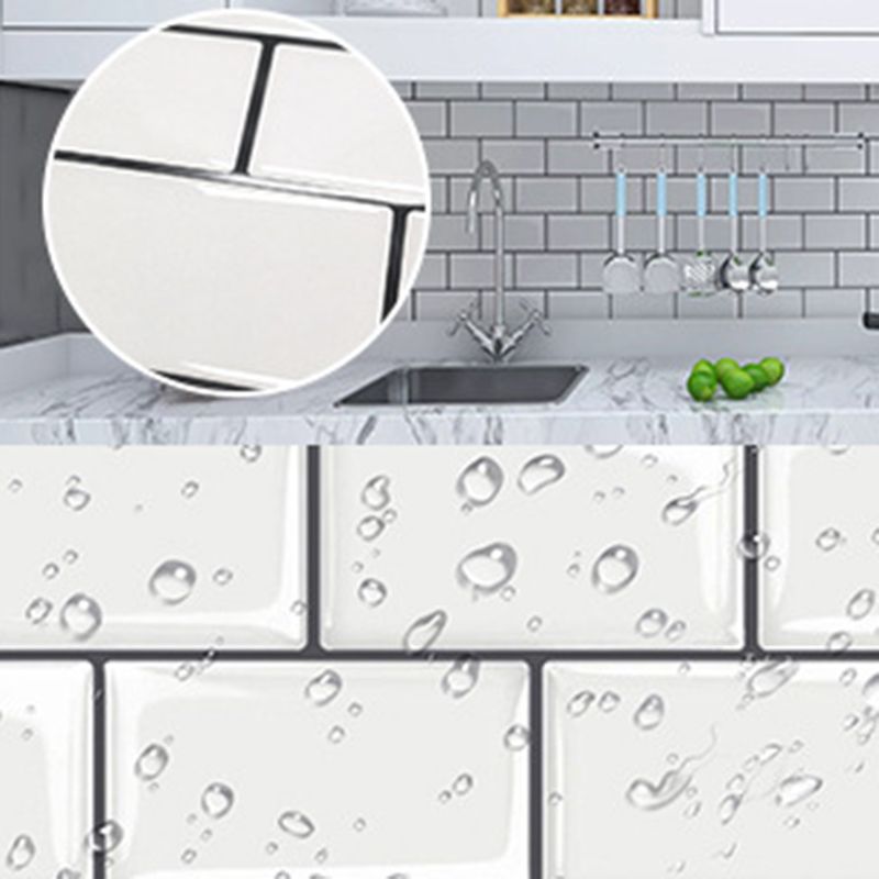 Polygon Metal Peel and Stick Back Wall Tile PVC Peel and Stick Tile for the Kitchen