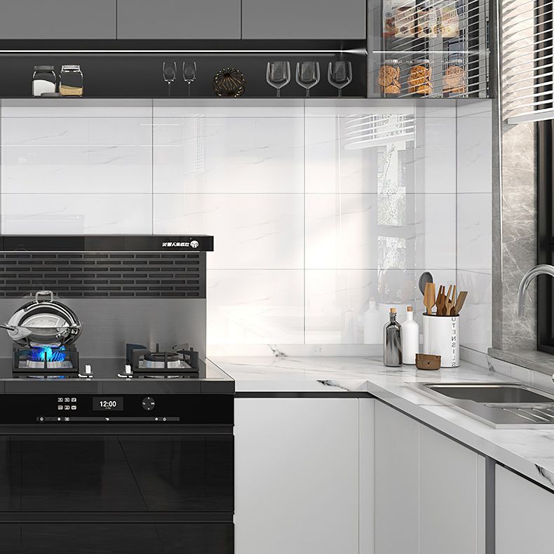Individual Tiles Wallpaper PVC Stain Resistant Peel and Stick Tiles Wall Tile