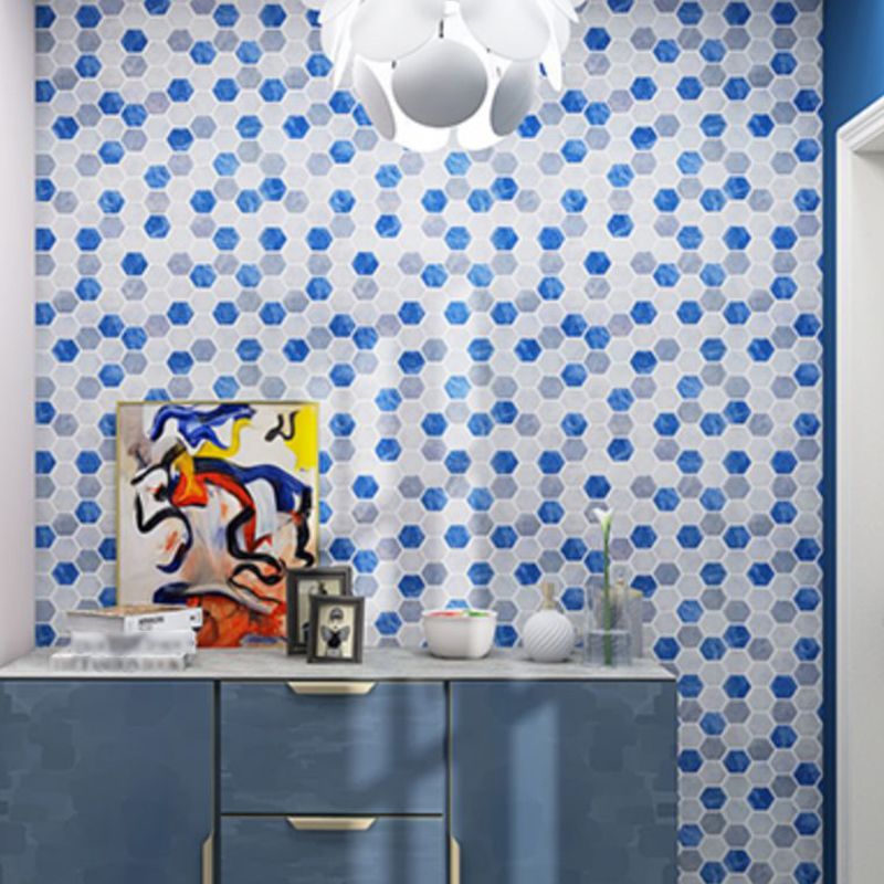 Peel-and-Stick Tiles Hexagonal Waterproof PVC Peel & Stick Mosaic Tile for Shower