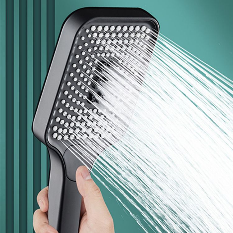 Modern Rectangular Hand Shower in Black 3 Spray Wall Mounted Hand Shower