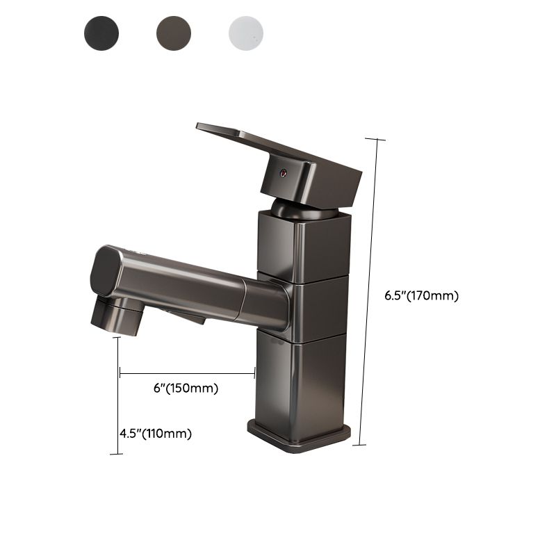 Bathroom Vessel Faucet Swivel Spout Single Handle Faucet with Pull-Out Spray Head