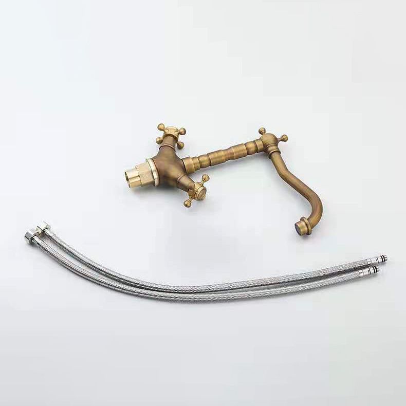 Industrial Widespread Bathtub Faucet with Cross Handles Sink Faucet