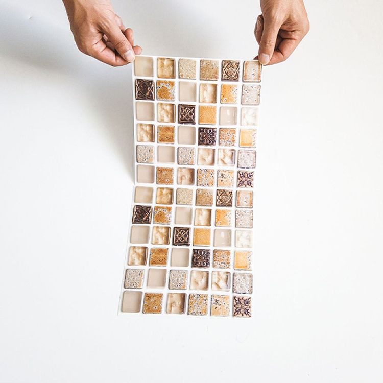 Plastic Peel & Stick Mosaic Tiles Mosaic Wallpaper with Square Shape