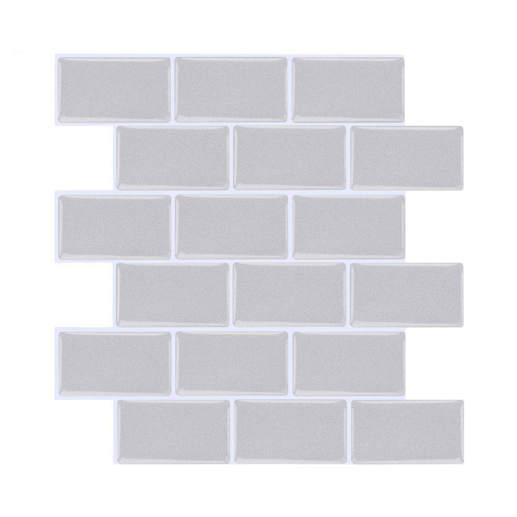 Peel and Stick Tiles Rectangular Stain Resistant PVC Subway Peel and Stick Tiles for the Kitchen