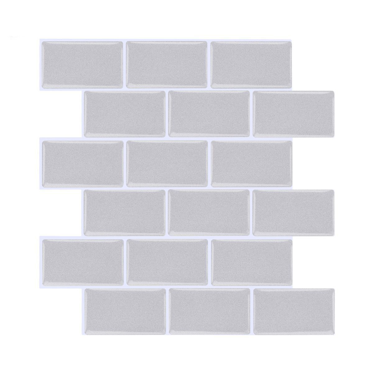 Peel and Stick Tiles Rectangular Stain Resistant PVC Subway Peel and Stick Tiles for the Kitchen