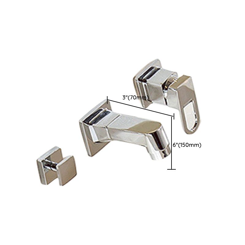 Wall Mounted Faucet Brass Lever Handle Bathroom Faucet Hand Shower