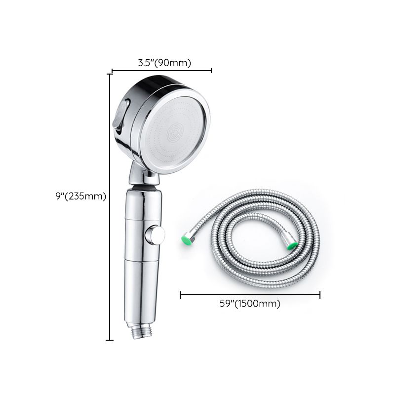 Contemporary Handheld Showerhead Round 3 Settings Sprayhead in Silver