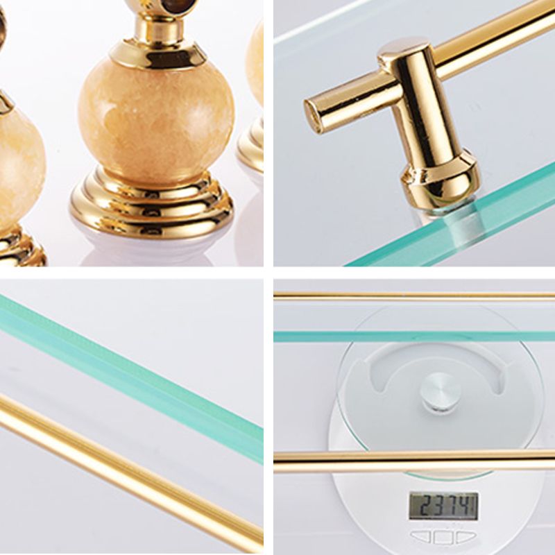 Modern bathroom accessories as a single piece or as a set in gold