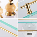Modern bathroom accessories as a single piece or as a set in gold
