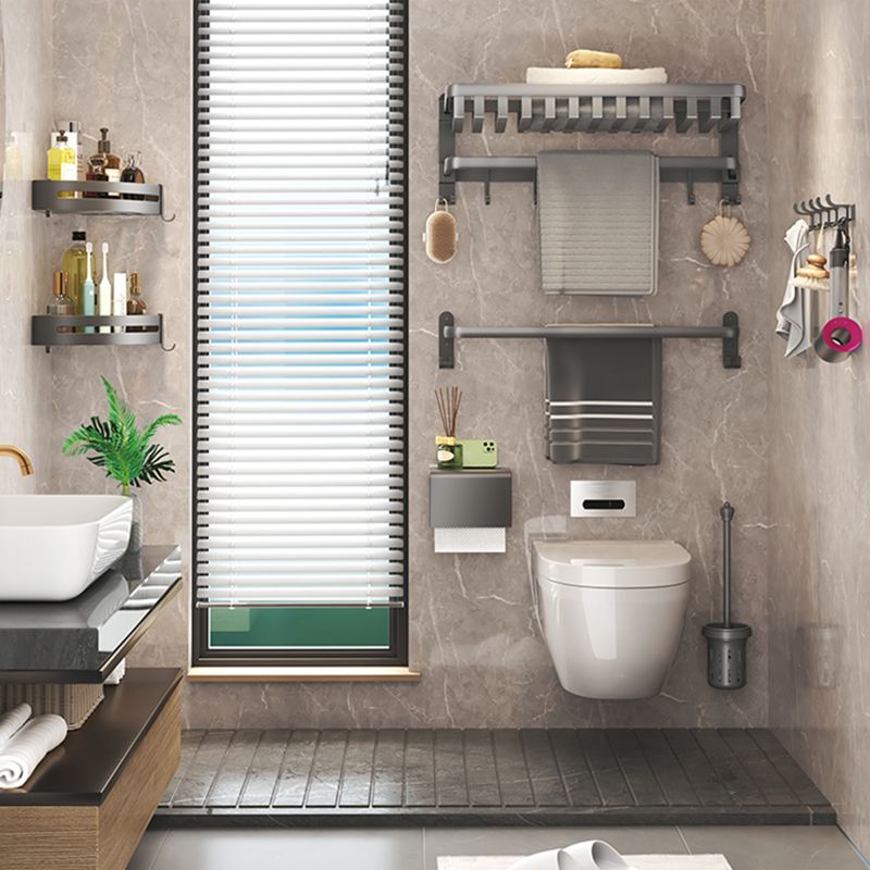 Modern Bathroom Accessories Set Gray Bathroom Shelf Paper Holder Bathroom Accessories Kit
