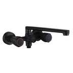 Modern Bathtub Faucet Trim Black Wall Mounted Swivel Spout with Hand Shower