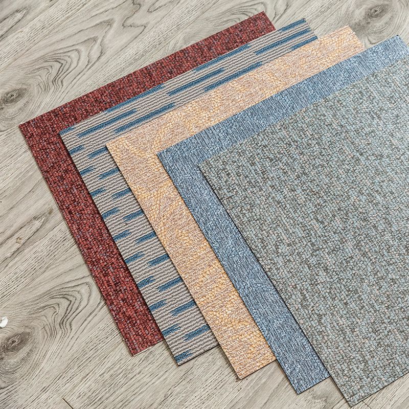 Square Plastic Flooring Water Repellent Peel and Stick Tiles Floor Leather