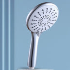 Basic Shower Head Round Plastic Handheld Shower Head in Silver