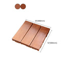 Classic wooden deck tiles connecting composite patio tiles