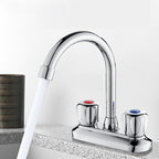 Knob Handle Brass Faucet High Arc Swivel Sink Faucet for Bathroom