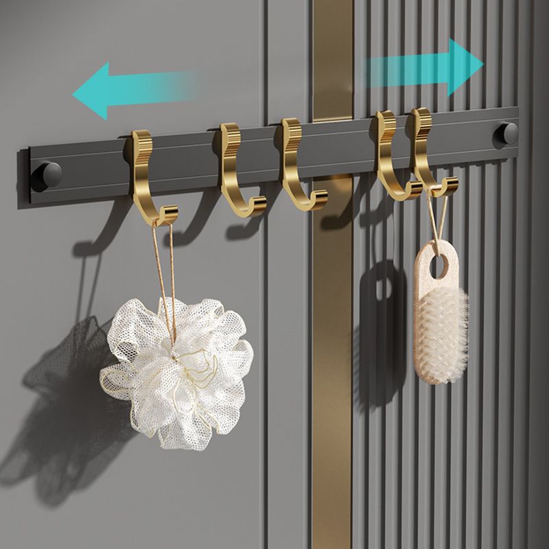 Contemporary stainless steel bathroom accessories as a single piece or in a set in black and gold