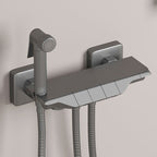 Push-button shower system wall mounting hand shower square shower system with shower hose