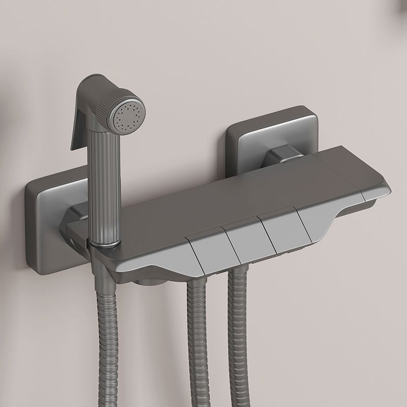 Push-button shower system wall mounting hand shower square shower system with shower hose