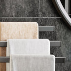 Contemporary Gray Bathroom Accessory Set Aluminium Towel Holder