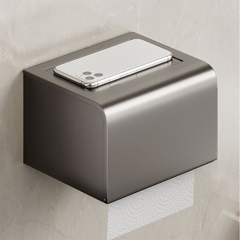 Aluminum modern bathroom accessories set polished gray bathroom shelf/paper holder/robe hook