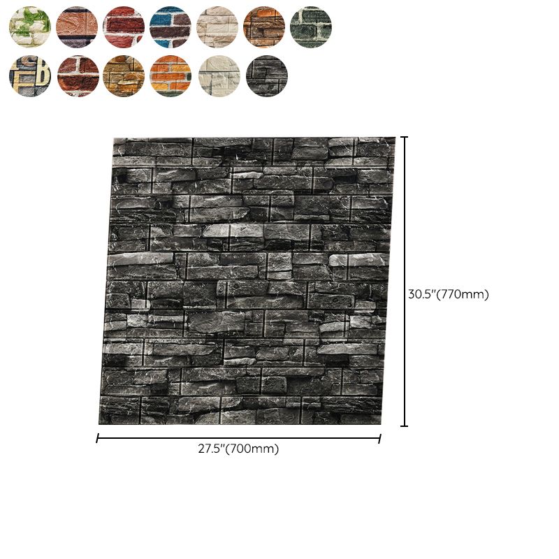 Industrial Wall Panel 3D Brick Wall Panels Waterproof Stickers Wall Tiles Set of 10