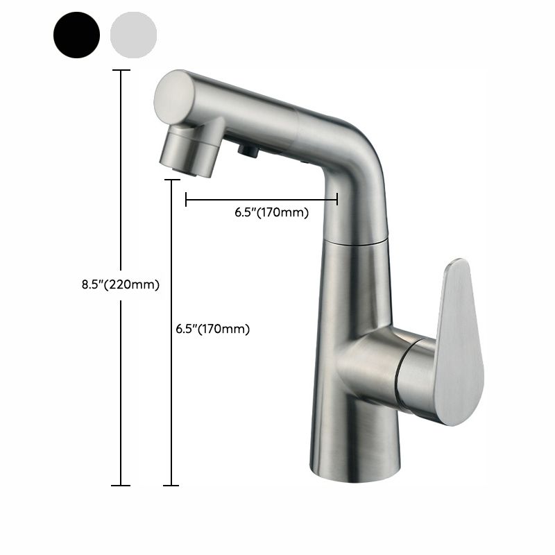 Contemporary Vessel Faucet Pull-Out Faucet with Single Lever Handle