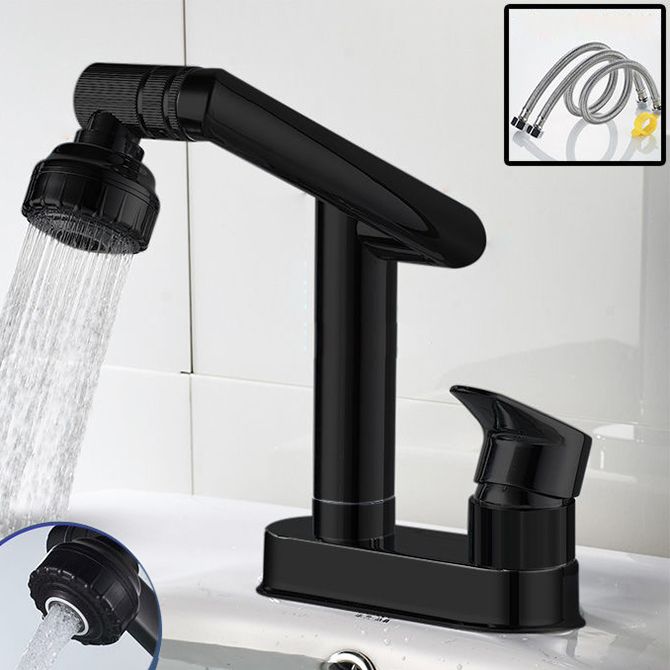 Modern Style Sink Faucet Copper Handle Low Arc Pull-Out Sink Faucet