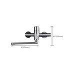 Wall-mounted metal bathtub filling low arch swivel bathtub mixer