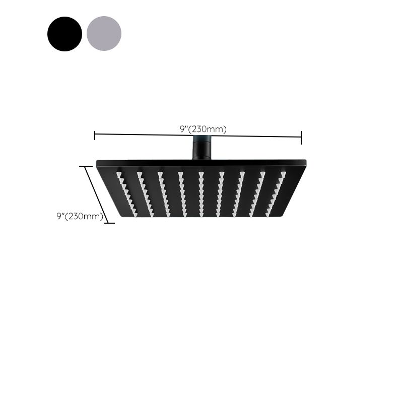 Contemporary square shower head combination with hand shower