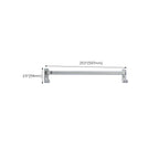Contemporary bathroom accessory set made of aluminum with towel holder/bath shelf